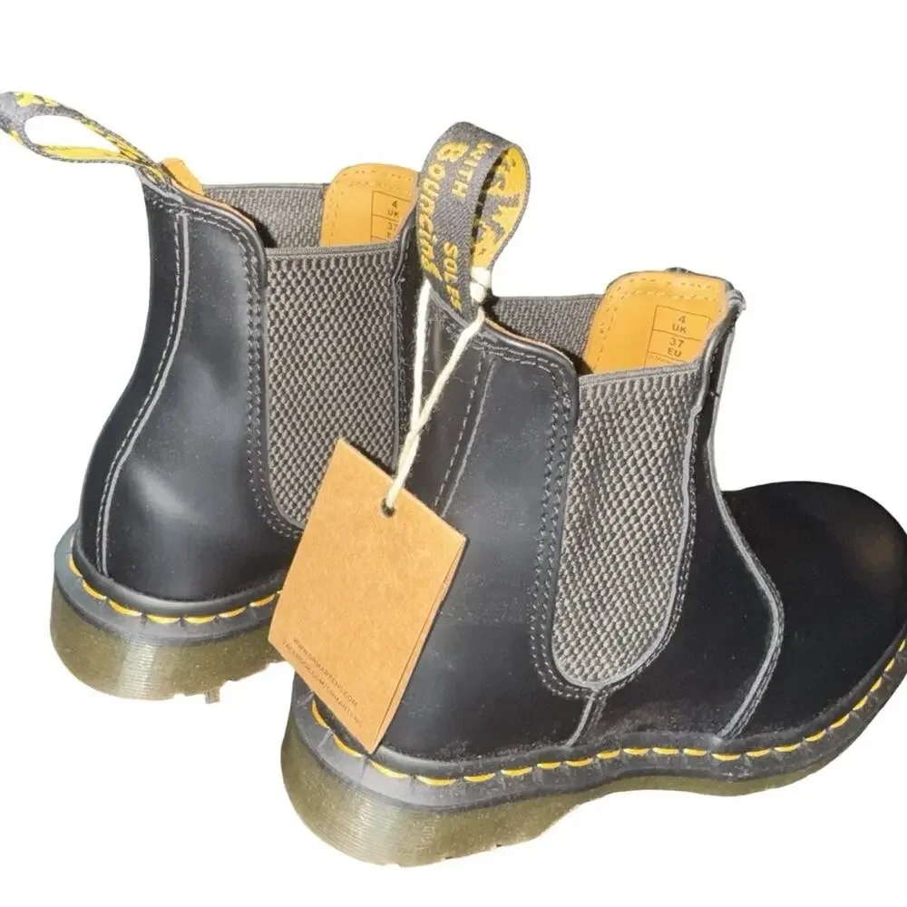 Dr.‎ Martens 2976 Chelsea Boots Black Leather Unisex Size W6 M5 UK4 NEW